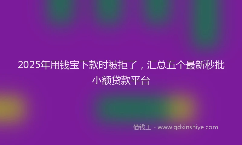 2025年用钱宝下款时被拒了，汇总五个最新秒批小额贷款平台