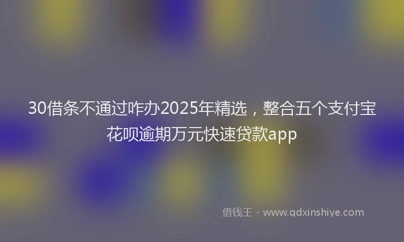 30借条不通过咋办2025年精选，整合五个支付宝花呗逾期万元快速贷款app