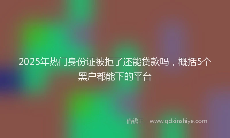 2025年热门身份证被拒了还能贷款吗，概括5个黑户都能下的平台