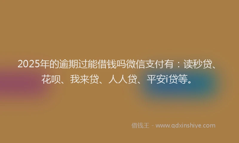 2025年的逾期过能借钱吗微信支付有：读秒贷、花呗、我来贷、人人贷、平安i贷等。