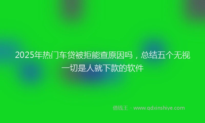 2025年热门车贷被拒能查原因吗，总结五个无视一切是人就下款的软件