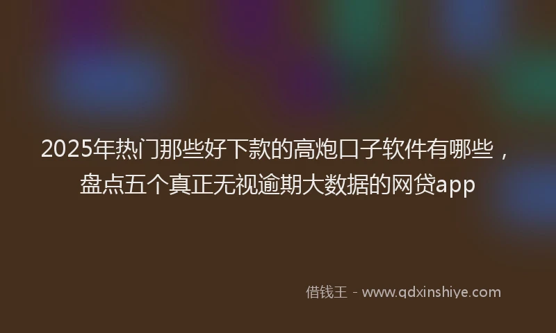 2025年热门那些好下款的高炮口子软件有哪些，盘点五个真正无视逾期大数据的网贷app