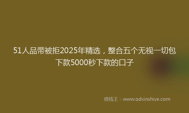 51人品带被拒2025年精选，整合五个无视一切包下款5000秒下款的口子