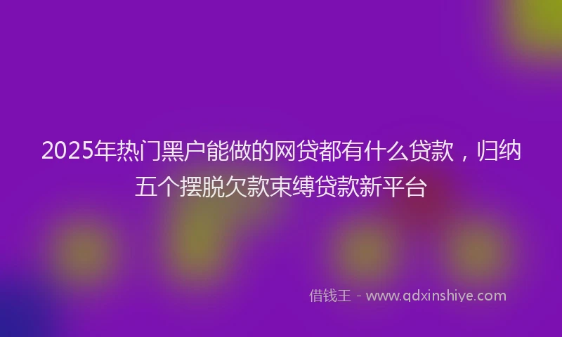 2025年热门黑户能做的网贷都有什么贷款，归纳五个摆脱欠款束缚贷款新平台