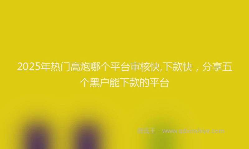 2025年热门高炮哪个平台审核快,下款快，分享五个黑户能下款的平台