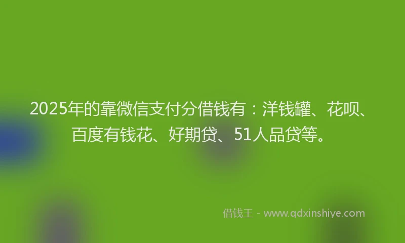 2025年的靠微信支付分借钱有：洋钱罐、花呗、百度有钱花、好期贷、51人品贷等。