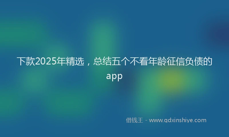 下款2025年精选，总结五个不看年龄征信负债的app