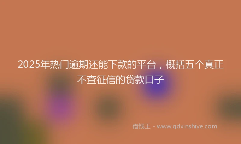 2025年热门逾期还能下款的平台，概括五个真正不查征信的贷款口子