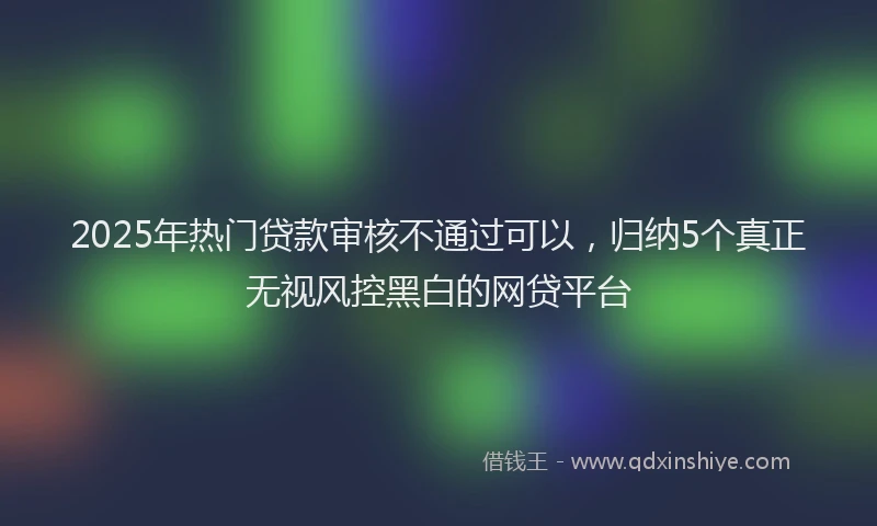 2025年热门贷款审核不通过可以，归纳5个真正无视风控黑白的网贷平台