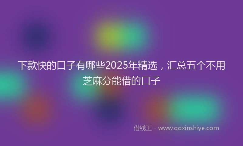 下款快的口子有哪些2025年精选，汇总五个不用芝麻分能借的口子