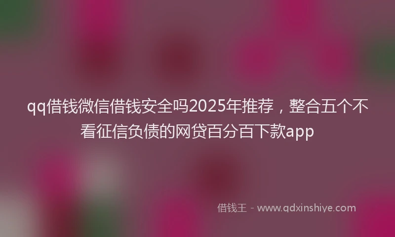 qq借钱微信借钱安全吗2025年推荐，整合五个不看征信负债的网贷百分百下款app