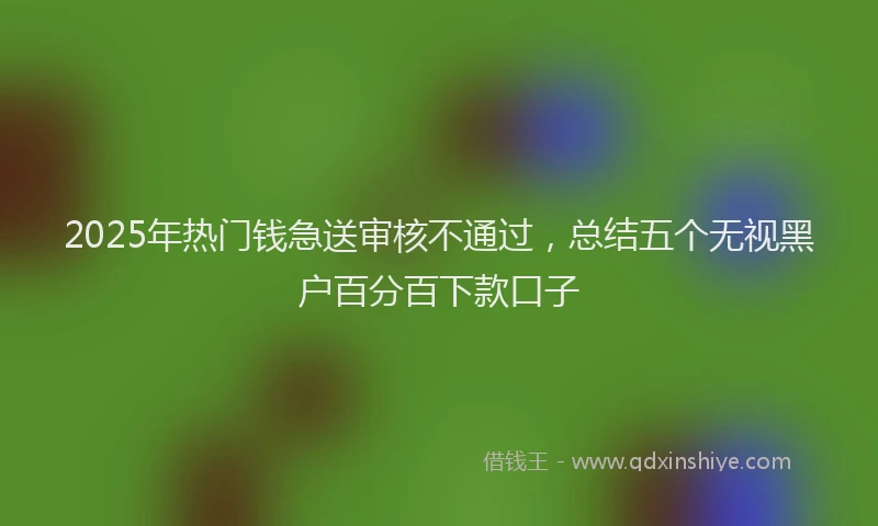 2025年热门钱急送审核不通过，总结五个无视黑户百分百下款口子