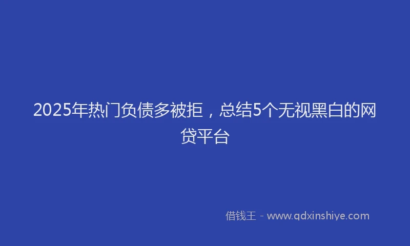 2025年热门负债多被拒，总结5个无视黑白的网贷平台
