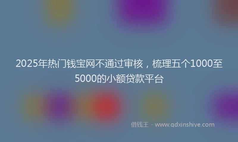 2025年热门钱宝网不通过审核，梳理五个1000至5000的小额贷款平台