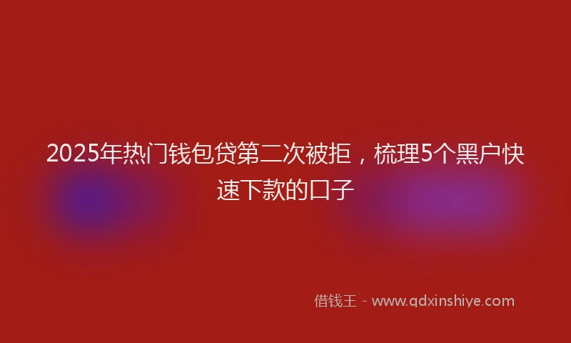 2025年热门钱包贷第二次被拒，梳理5个黑户快速下款的口子