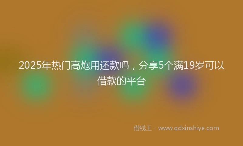 2025年热门高炮用还款吗，分享5个满19岁可以借款的平台