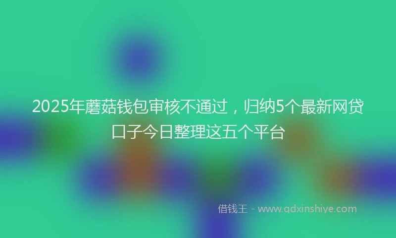 2025年蘑菇钱包审核不通过，归纳5个最新网贷口子今日整理这五个平台