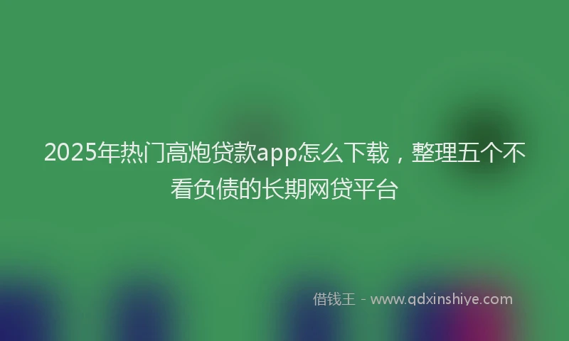2025年热门高炮贷款app怎么下载，整理五个不看负债的长期网贷平台