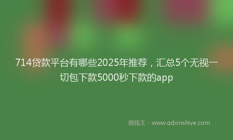 714贷款平台有哪些2025年推荐，汇总5个无视一切包下款5000秒下款的app