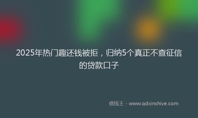 2025年热门趣还钱被拒，归纳5个真正不查征信的贷款口子