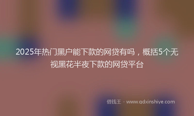 2025年热门黑户能下款的网贷有吗，概括5个无视黑花半夜下款的网贷平台
