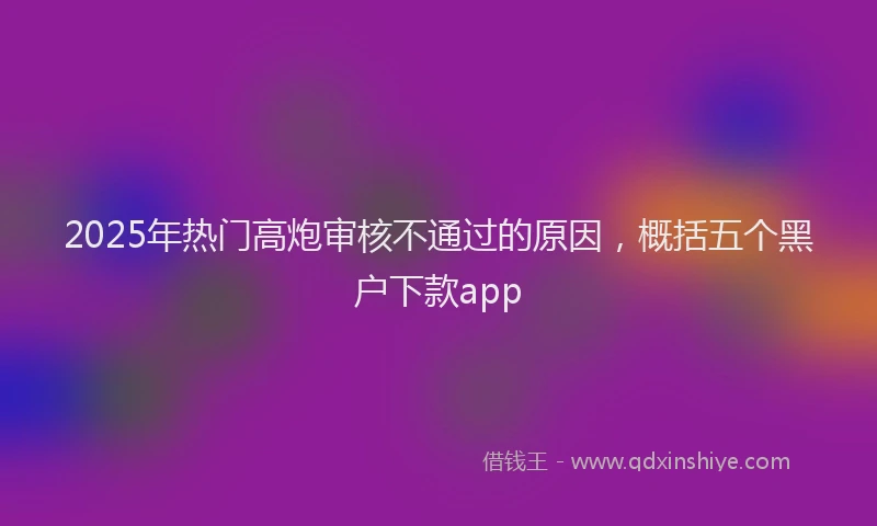 2025年热门高炮审核不通过的原因，概括五个黑户下款app
