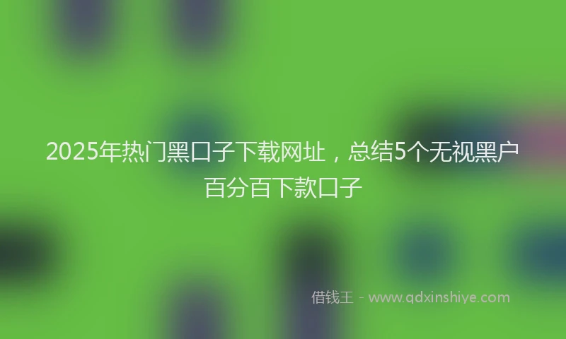 2025年热门黑口子下载网址，总结5个无视黑户百分百下款口子