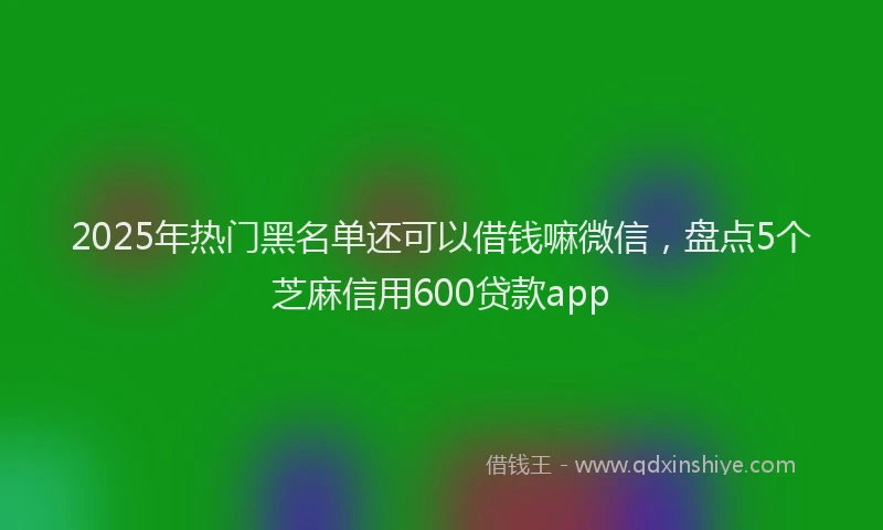 2025年热门黑名单还可以借钱嘛微信，盘点5个芝麻信用600贷款app