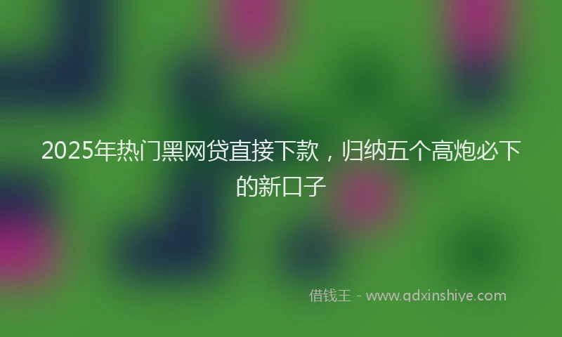 2025年热门黑网贷直接下款，归纳五个高炮必下的新口子