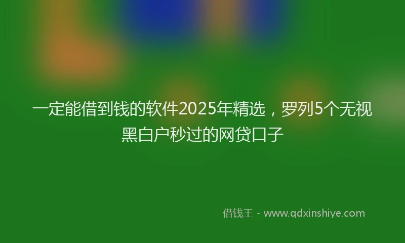 一定能借到钱的软件2025年精选，罗列5个无视黑白户秒过的网贷口子