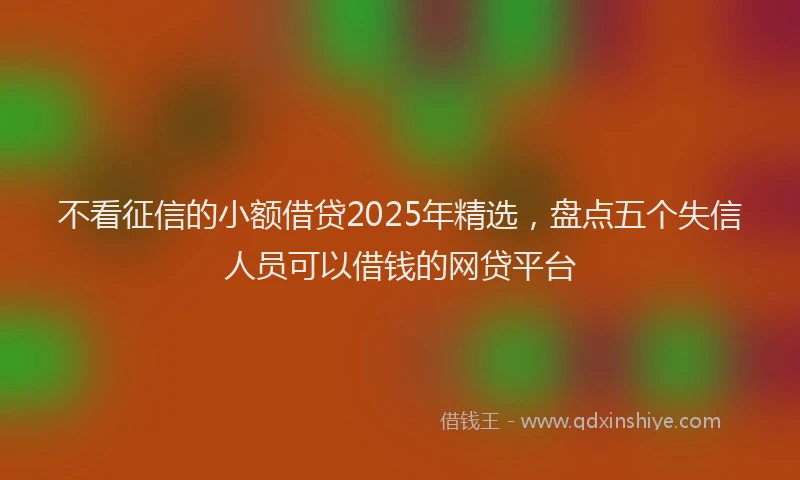 不看征信的小额借贷2025年精选，盘点五个失信人员可以借钱的网贷平台