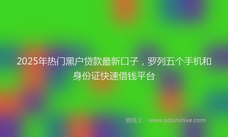2025年热门黑户贷款最新口子，罗列五个手机和身份证快速借钱平台