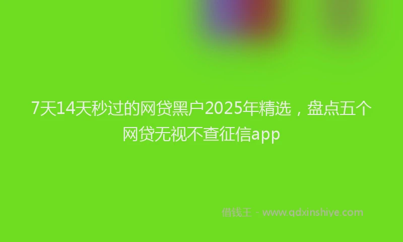 7天14天秒过的网贷黑户2025年精选，盘点五个网贷无视不查征信app