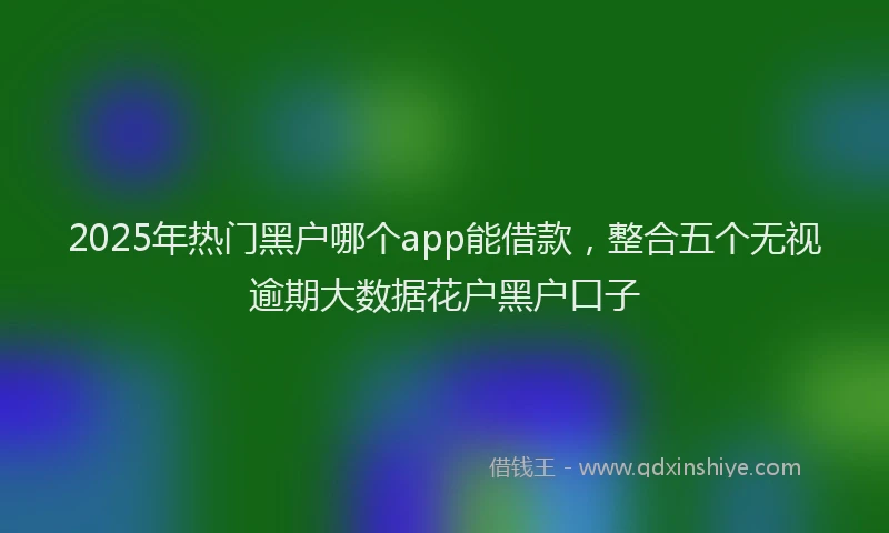 2025年热门黑户哪个app能借款，整合五个无视逾期大数据花户黑户口子