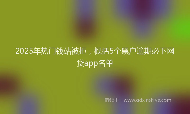 2025年热门钱站被拒，概括5个黑户逾期必下网贷app名单