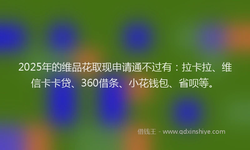 2025年的维品花取现申请通不过有：拉卡拉、维信卡卡贷、360借条、小花钱包、省呗等。