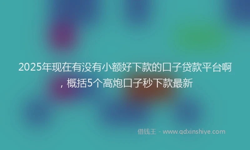 2025年现在有没有小额好下款的口子贷款平台啊，概括5个高炮口子秒下款最新