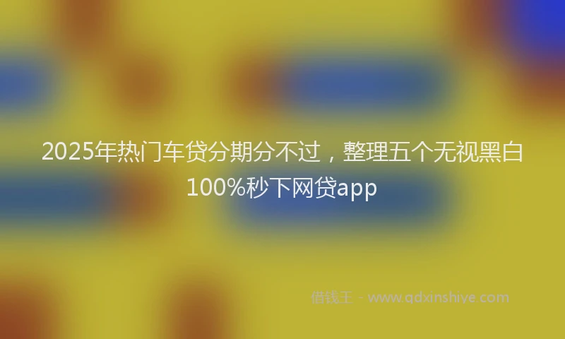 2025年热门车贷分期分不过，整理五个无视黑白100%秒下网贷app