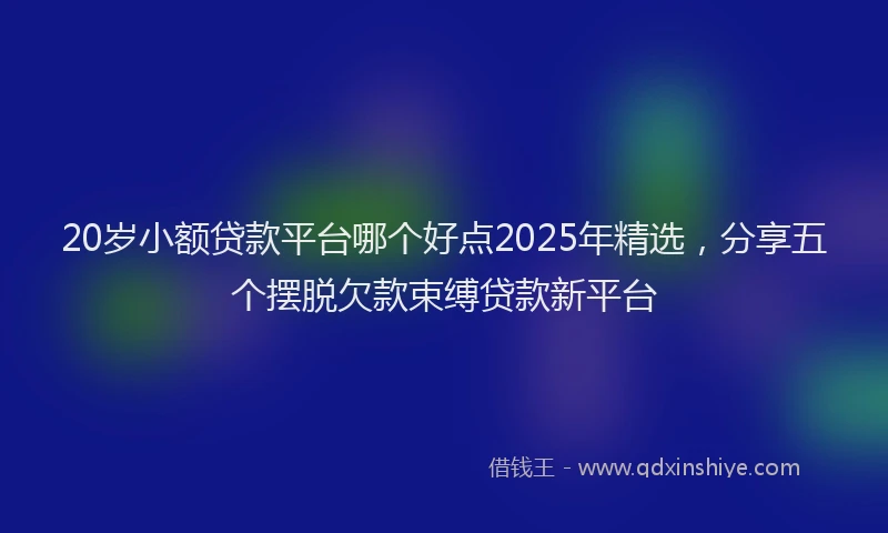 20岁小额贷款平台哪个好点2025年精选，分享五个摆脱欠款束缚贷款新平台
