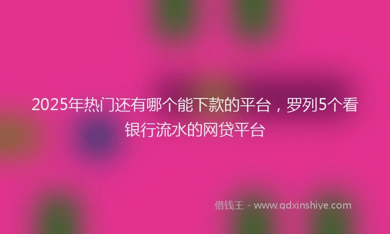 2025年热门还有哪个能下款的平台，罗列5个看银行流水的网贷平台