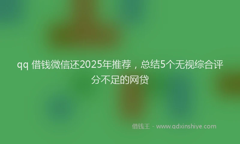 qq 借钱微信还2025年推荐，总结5个无视综合评分不足的网贷