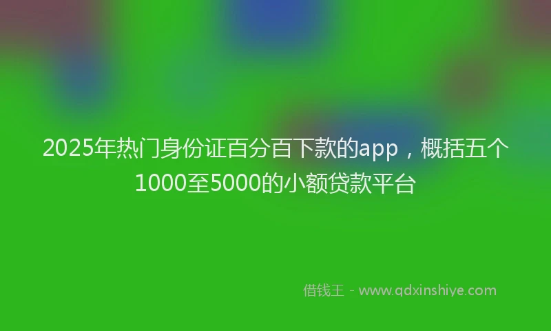 2025年热门身份证百分百下款的app，概括五个1000至5000的小额贷款平台