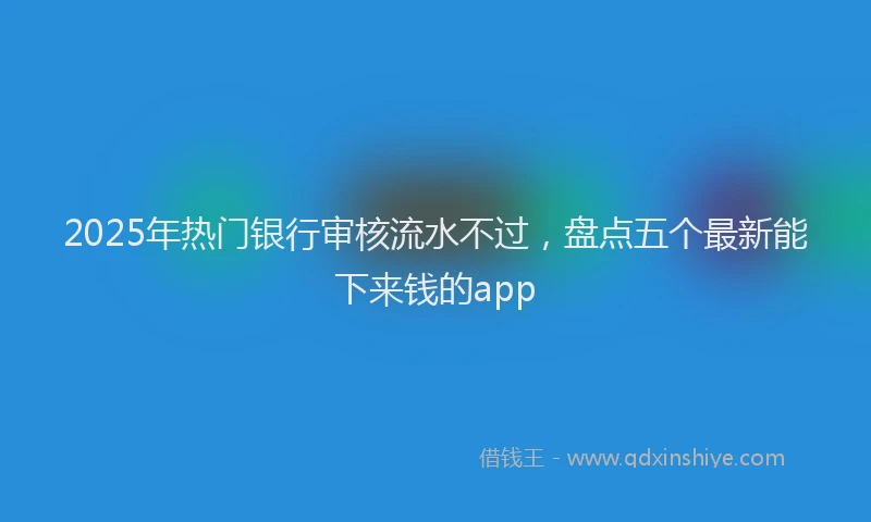 2025年热门银行审核流水不过，盘点五个最新能下来钱的app