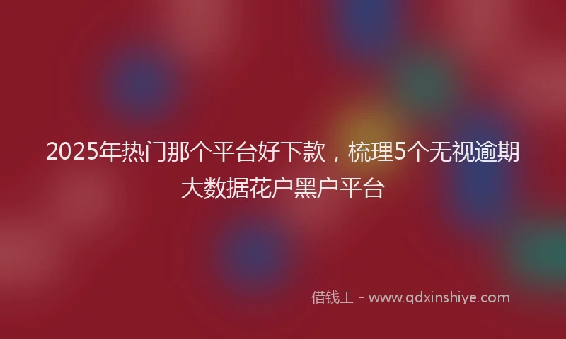 2025年热门那个平台好下款，梳理5个无视逾期大数据花户黑户平台