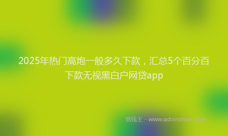 2025年热门高炮一般多久下款，汇总5个百分百下款无视黑白户网贷app