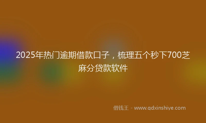 2025年热门逾期借款口子，梳理五个秒下700芝麻分贷款软件
