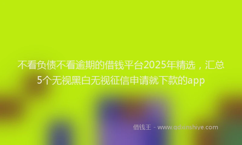 不看负债不看逾期的借钱平台2025年精选，汇总5个无视黑白无视征信申请就下款的app