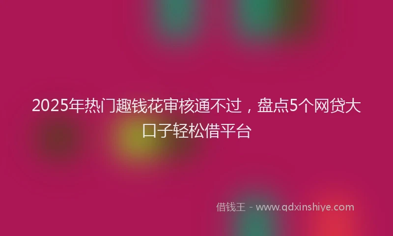 2025年热门趣钱花审核通不过，盘点5个网贷大口子轻松借平台