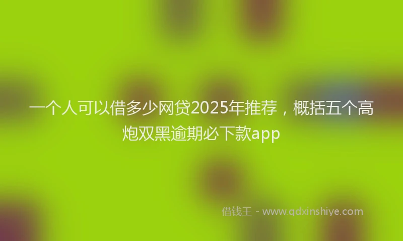 一个人可以借多少网贷2025年推荐，概括五个高炮双黑逾期必下款app