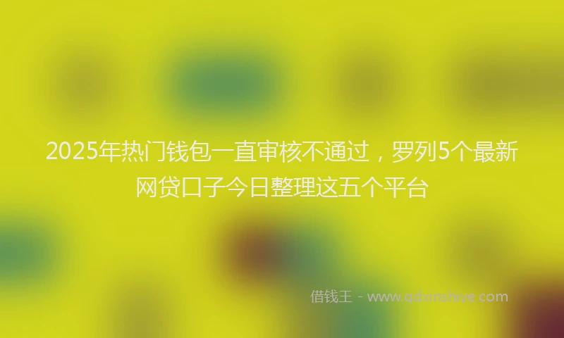 2025年热门钱包一直审核不通过，罗列5个最新网贷口子今日整理这五个平台